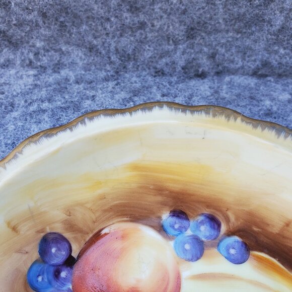 Vintage Enesco Hand-Painted Porcelain Fruit Design Shallow Bowl Japan 1960s - Picture 4 of 9